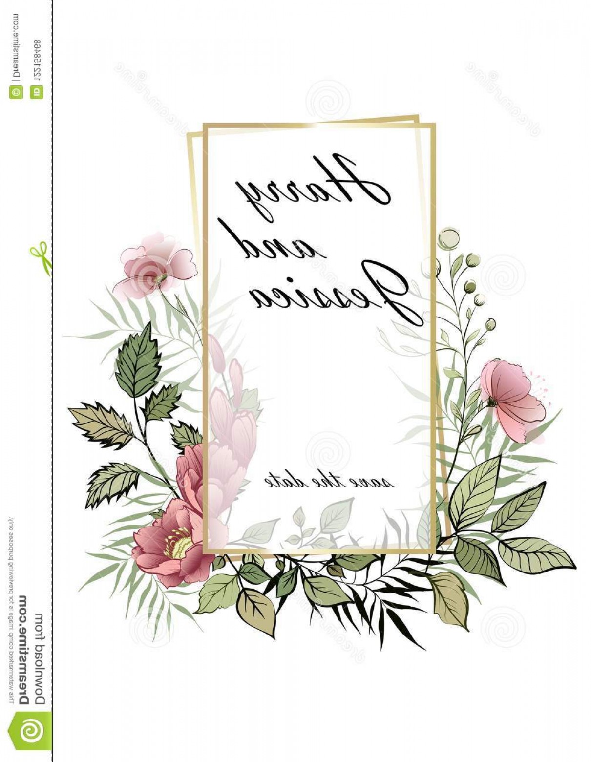 Wedding Invitation Floral Invite Save Date Card Vector Design 1210x1560 Wedding Invitation Floral Invite Save Date Card Vector Design