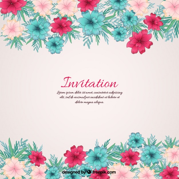 Floral Invitation Vector Free Download 626x626 Floral Invitation Vector Free Download