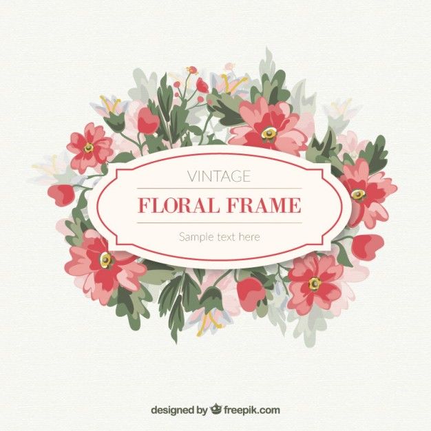 626x626 Hand Drawn Vintage Floral Label Free Vector Frames