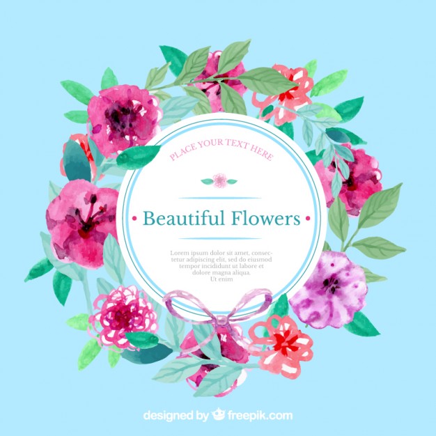 626x626 Hand Painted Floral Label Vector Free Download