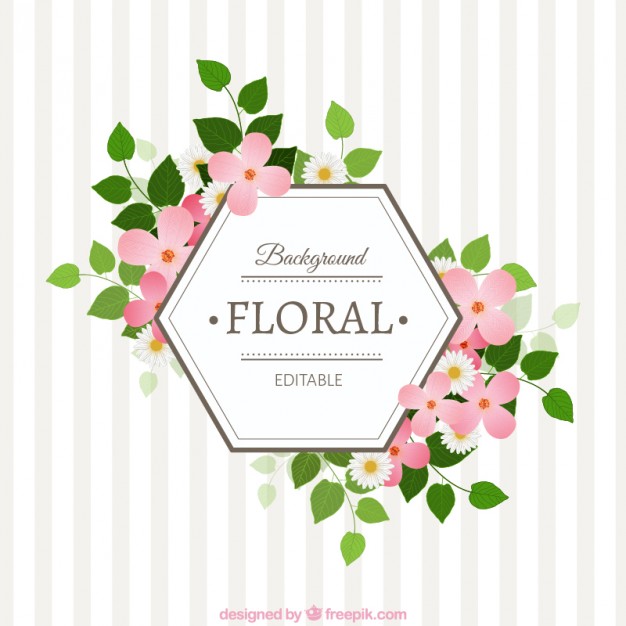 626x626 Hexagonal Floral Label Vector Free Download