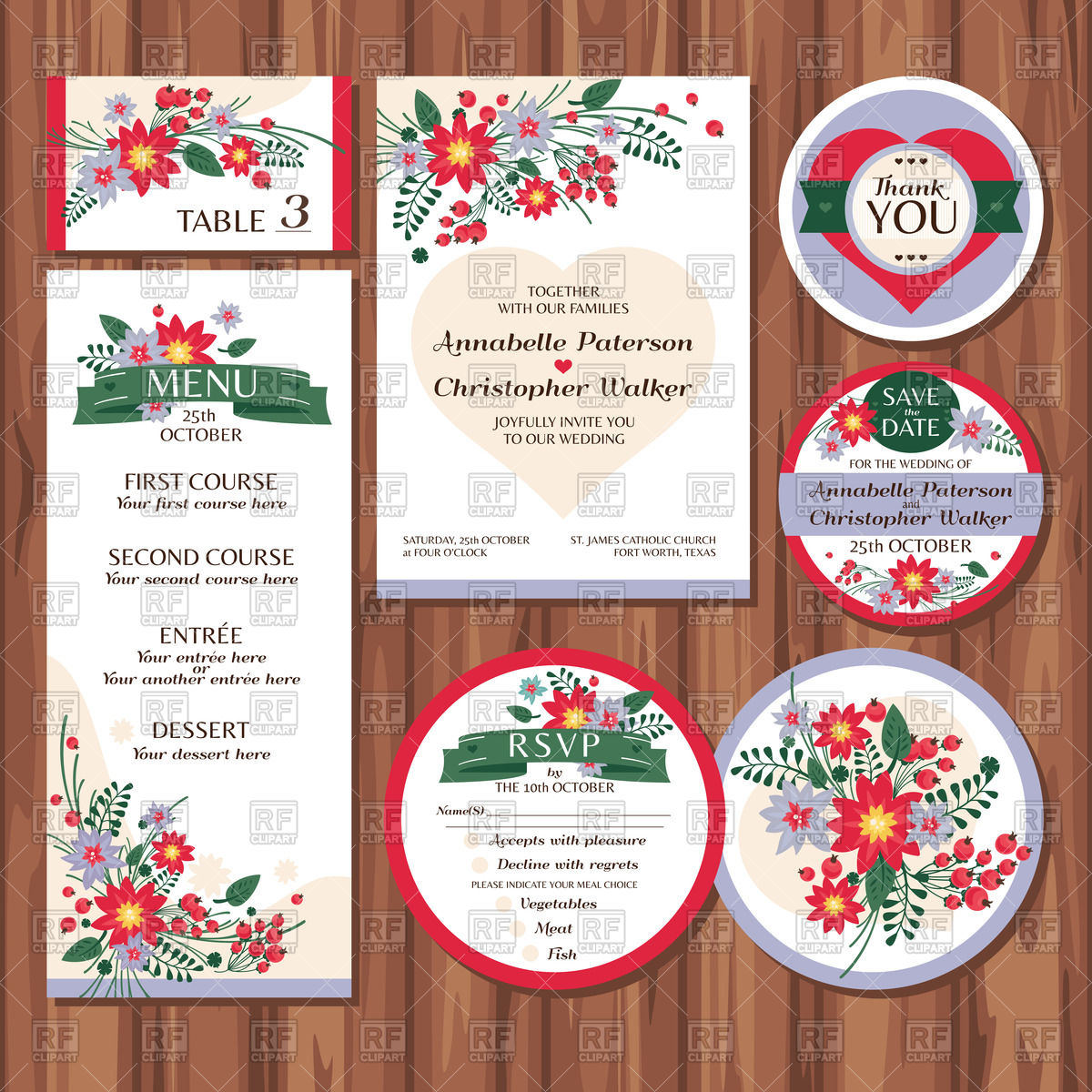 1200x1200 Templates Of Floral Wedding Cards And Labels Vector Image