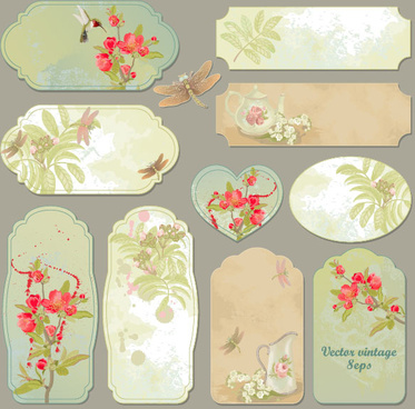 373x368 Vector Flower Labels Free Free Vector Download