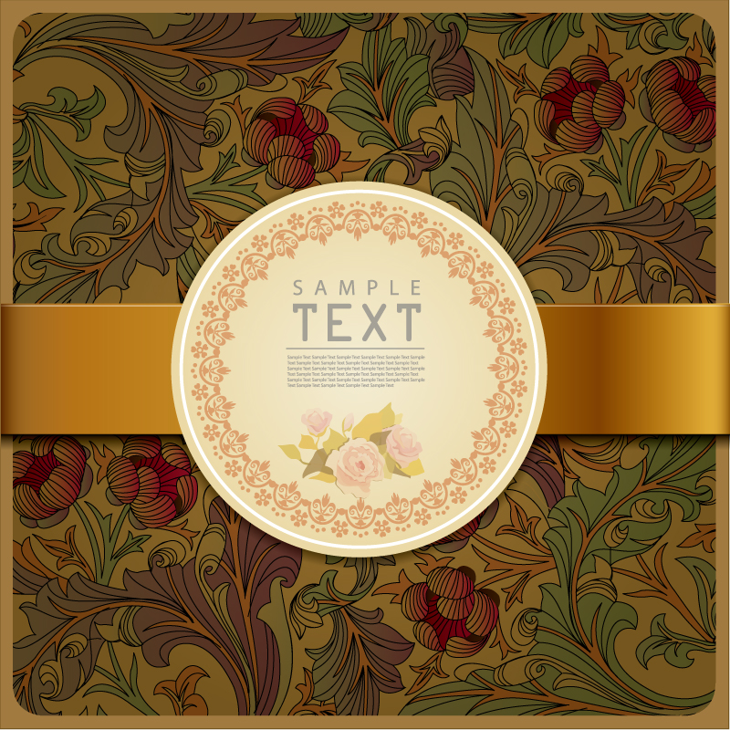 800x800 Vintage Floral Label Background Vector Free Vector Graphic Download