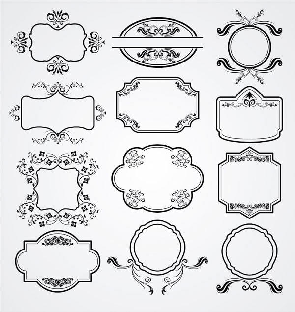600x634 Vintage Floral Ornament Label Vector Pack Free Vectors Ui Download