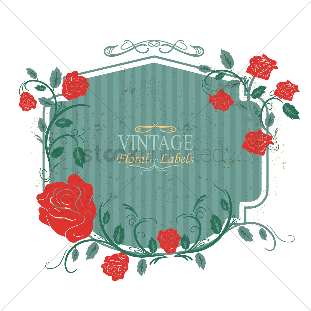 1300x1300 Vintage Floral Label Vector Image