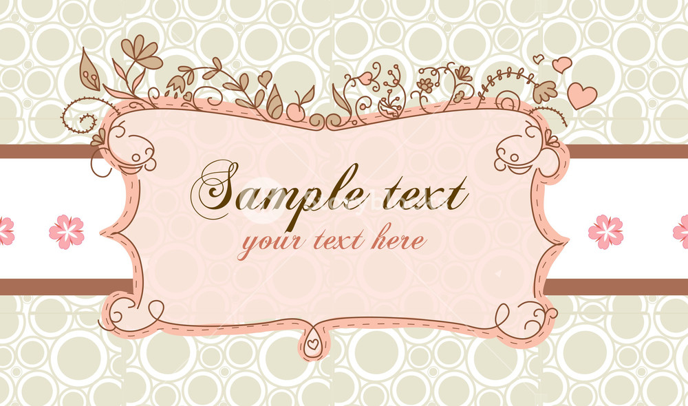 1000x590 Floral Label Vector Illustration Royalty Free Stock Image