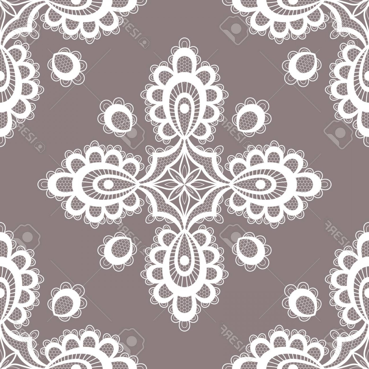 1560x1560 Photostock Vector White Floral Lace Seamless Pattern Vector