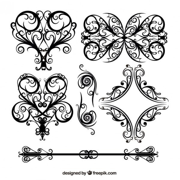 600x600 Wedding Floral Lace Pattern Vector Free Vectors