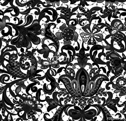 500x480 Seamless Floral Lace Pattern, Vector Illustration Stock Image