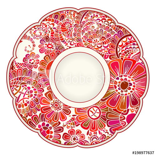 500x500 Abstract Floral Lace Pattern With Hand Drawn Flowers Vector