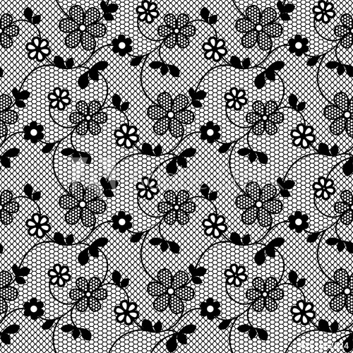 500x500 Floral Lace Vector Seamless Pattern Vintage Lacy Background