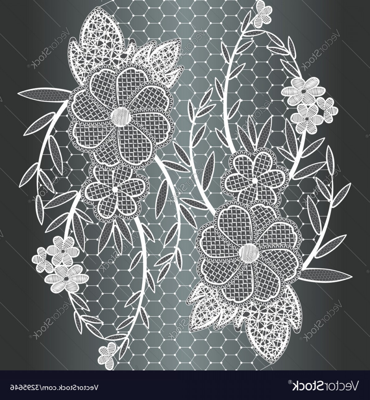1200x1296 Seamless White Floral Lace Ribbon Vector Cultracing
