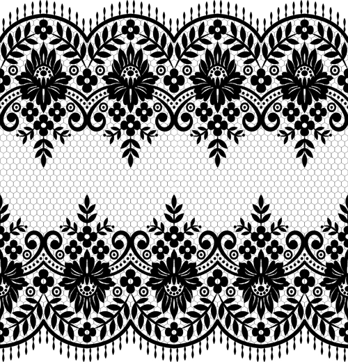 500x520 Seamless Black Lace Borders Vectors Free Download