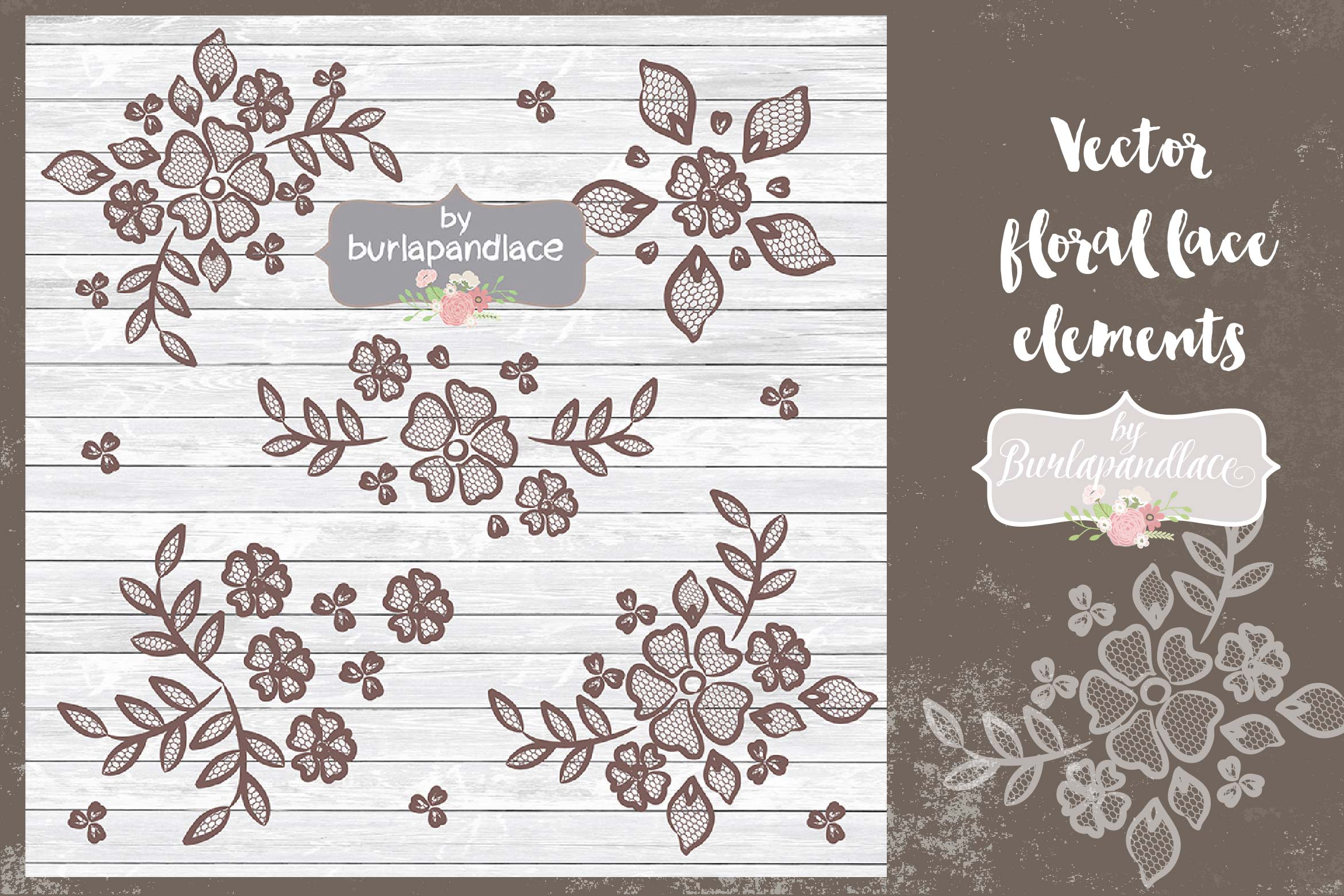 2340x1560 Vector Floral Lace Elements