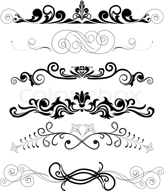 687x800 Vector Illustration Set Of Swirling Stock Vector Colourbox