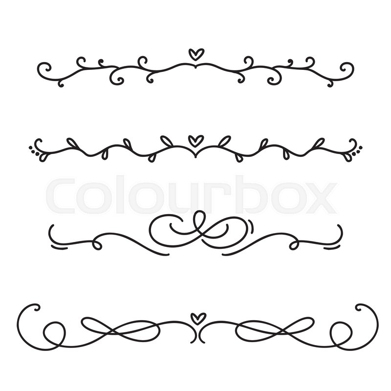 800x800 Vector Vintage Line Elegant Dividers Stock Vector Colourbox
