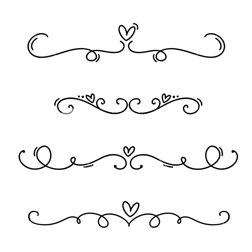 1000x1000 Vector Vintage Line Elegant Valentine Dividers And Separators