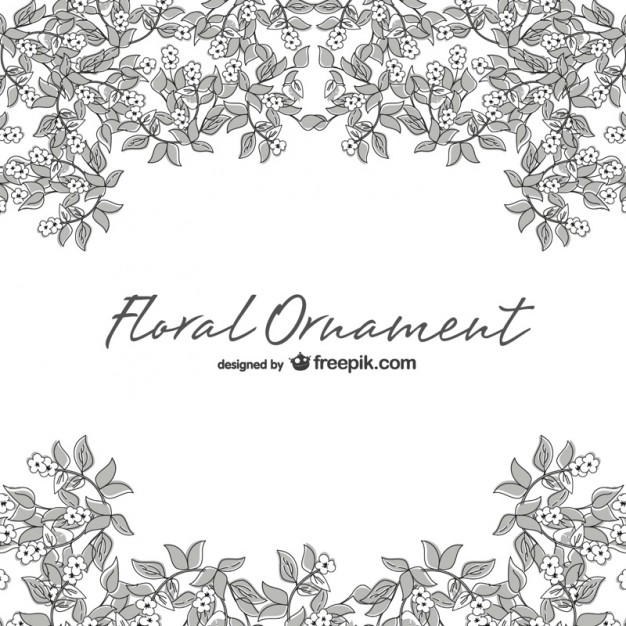 626x626 Floral Ornament In White And Gray Vector Free Download
