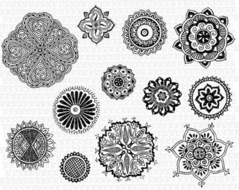340x270 Vector Henna Tattoo Floral Motifs Mandalas Digital Etsy
