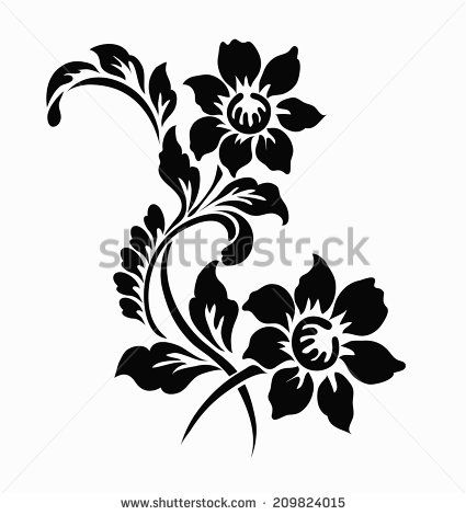 425x470 Flower Motif For Design Tattoo Henna Stencils, Motif Design