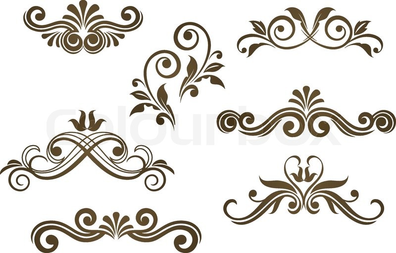 800x511 Vintage Floral Motifs For Design Stock Vector Colourbox