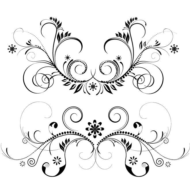 660x660 Floral Ornament Vector Set