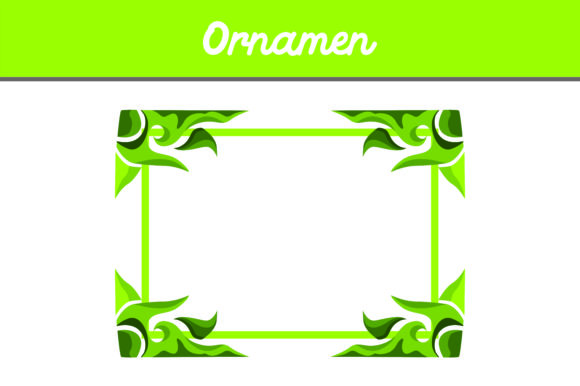 580x386 Green Frame Floral Ornament Vector Graphic