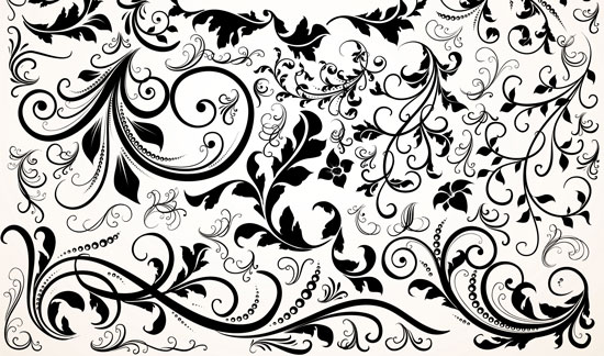 550x324 Retro Floral Ornaments Vectors