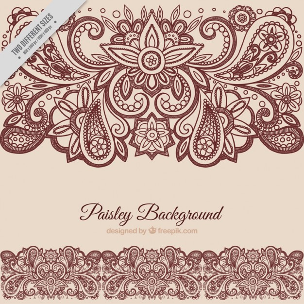 626x626 Floral Paisley Background Vector Free Download