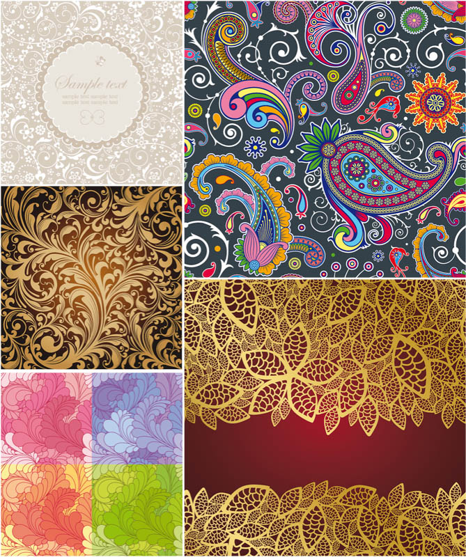 669x800 Floral Paisley Backgrounds Vector Free Stock Vector Art