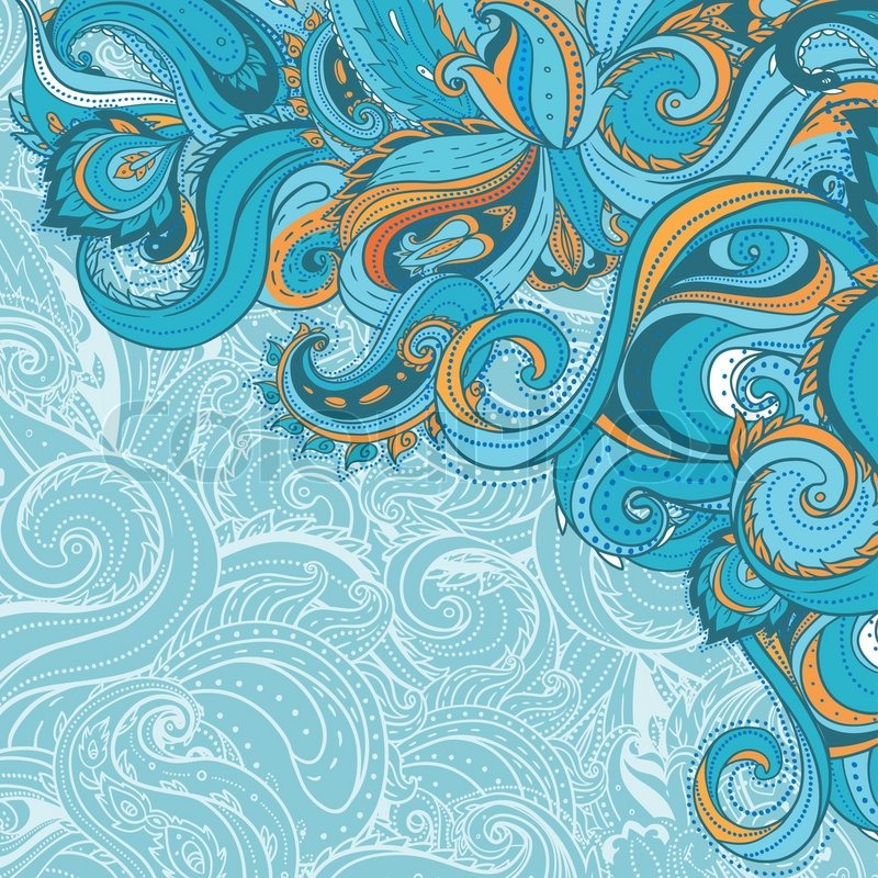 800x800 Floral Paisley Ornate Frame Stock Vector Colourbox