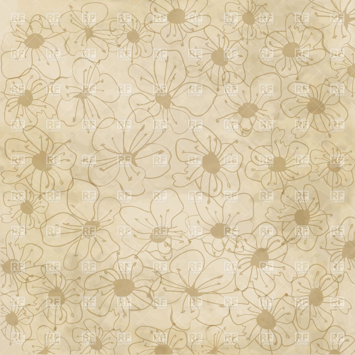 1200x1200 Floral Pattern On Old Paper Background Vector Image Of Backgrounds
