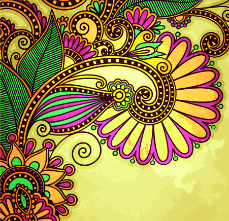 451x436 Floral Patterns With Grunge Backgrounds Vector Free Download