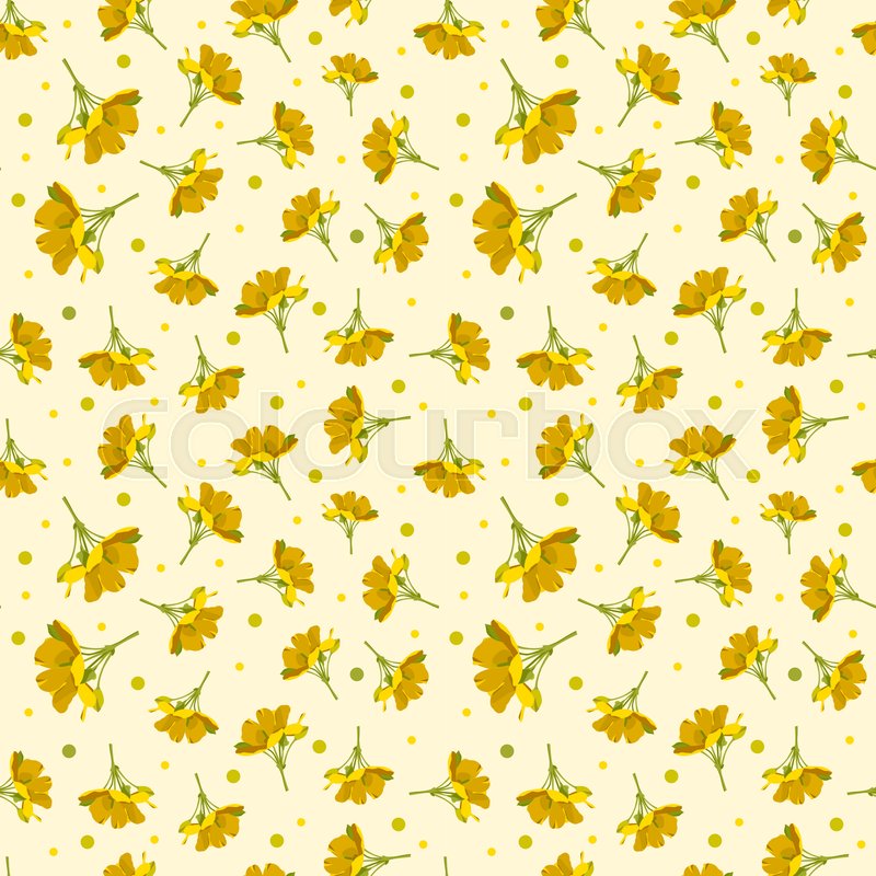 800x800 Seamless Cute Floral Pattern Yellow Stock Vector Colourbox
