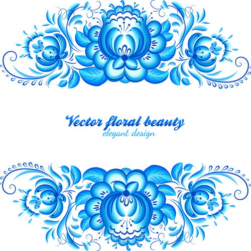500x499 Elegant Blue Floral Pattern Background Vector Free Download