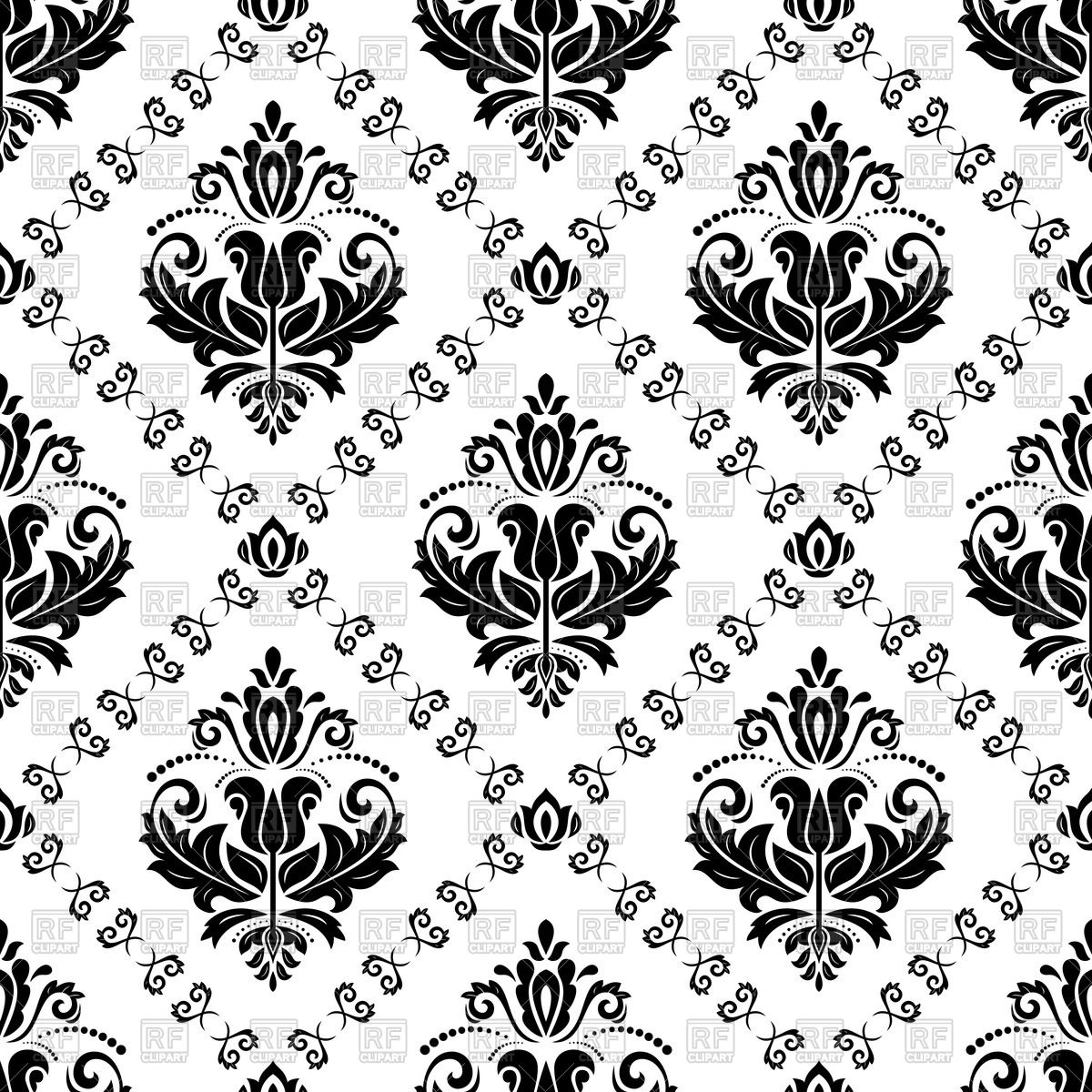 1200x1200 Damask Seamless Floral Pattern Vector Image Of Backgrounds