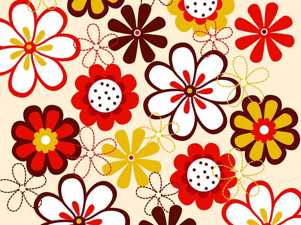 1024x765 Free Vector Flowers Pattern Images