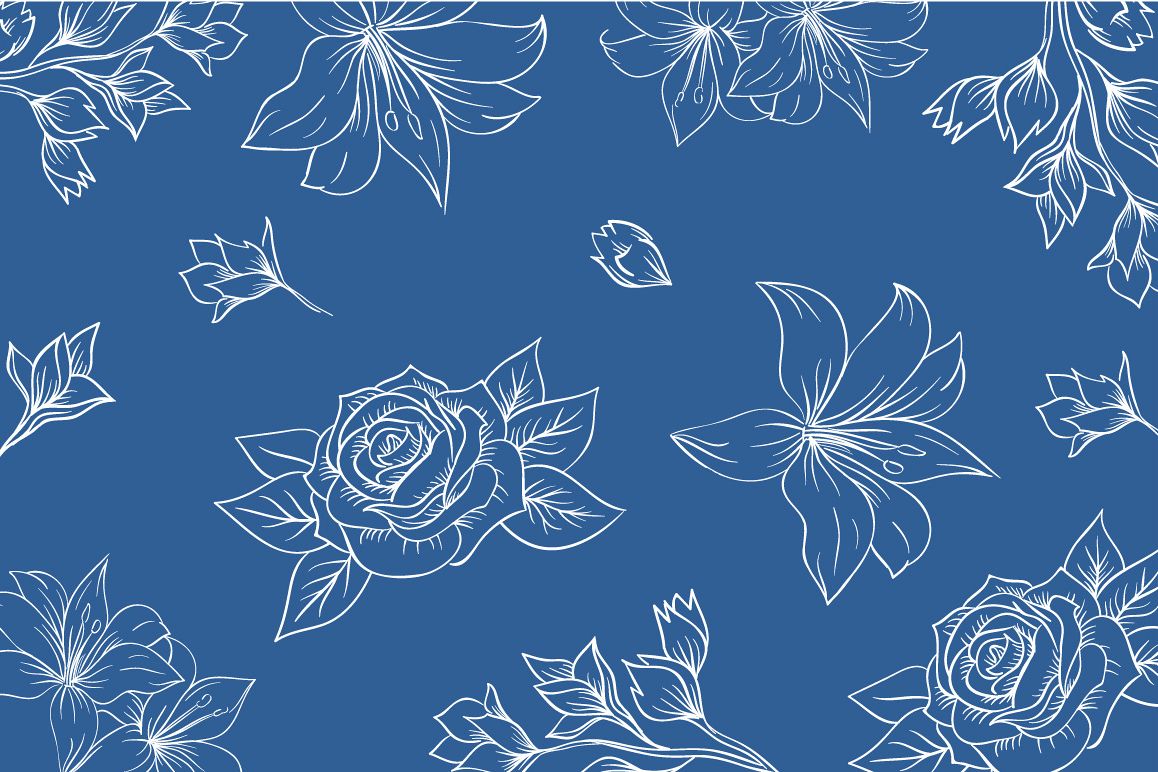 1158x772 Lineart Floral Pattern Vector