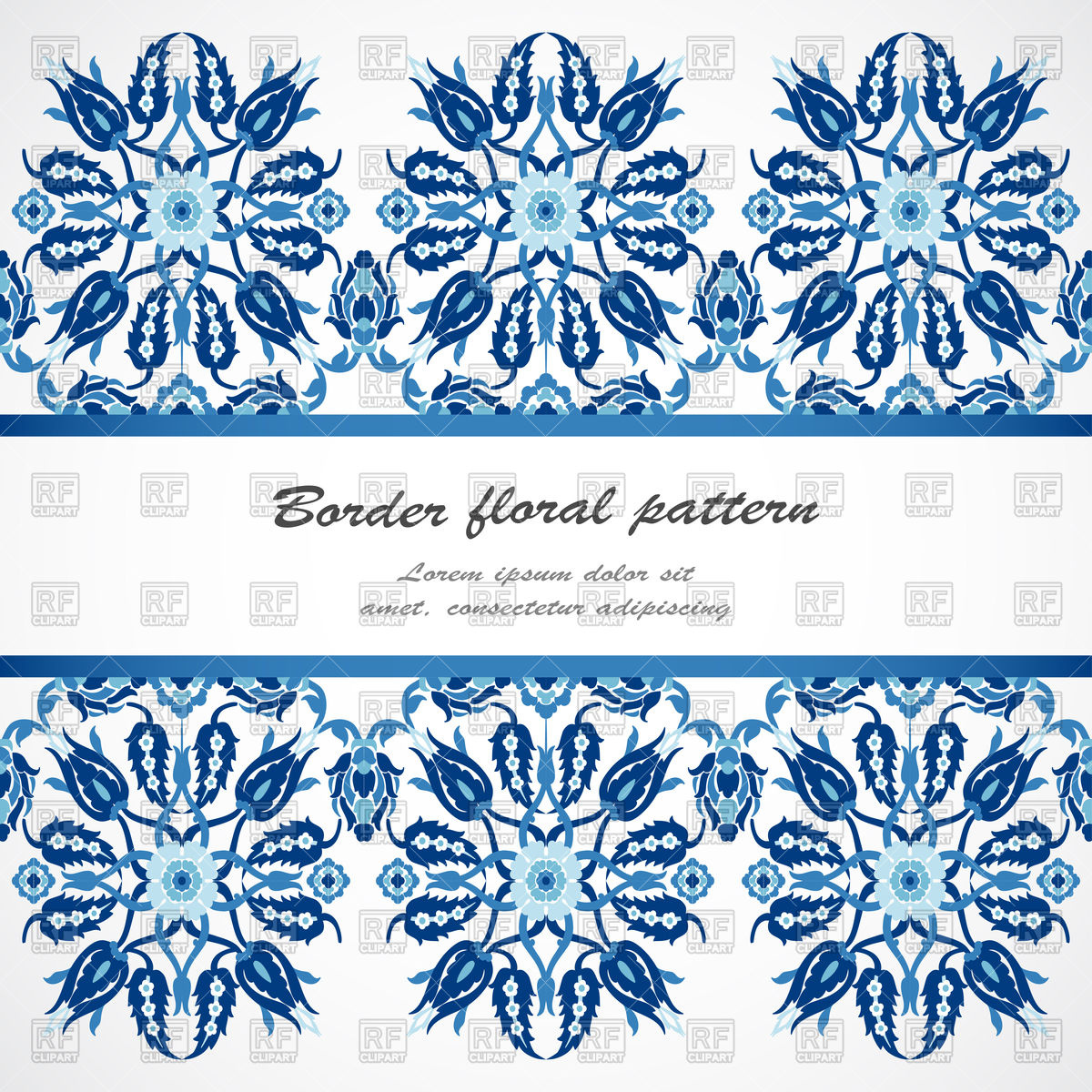 1200x1200 Lace Seamless Border Floral Decoration Print Vector Image