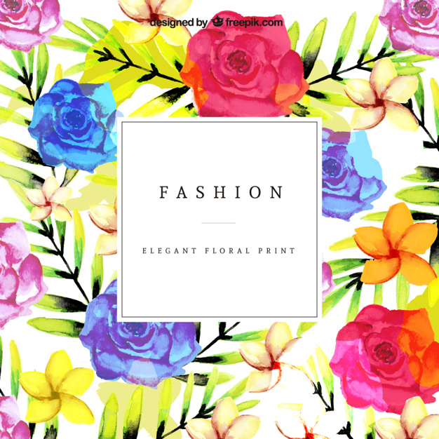 626x626 Colorful Floral Print Vector Free Download