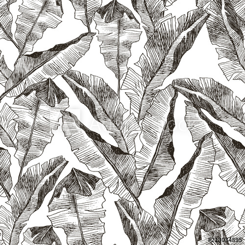 500x500 Tropic Plants Floral Seamless Jungle Pattern Print Vector