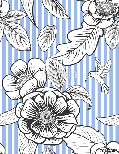 385x500 Flowers And Birds Of Hummingbirds Colibri Roses Blue Stripes