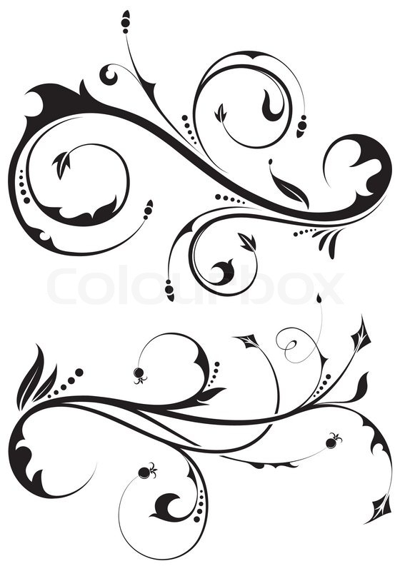 560x800 Floral Scroll, Element For Design, Stock Vector Colourbox