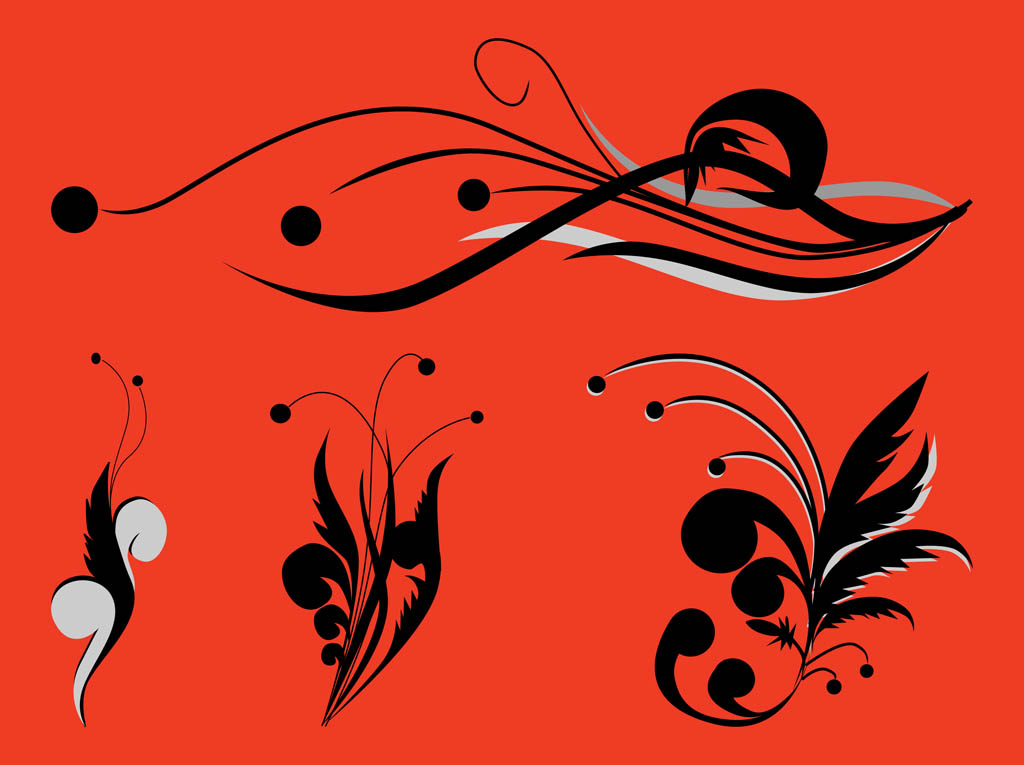 1024x765 Abstract Floral Scrolls Vector Free Vectors Ui Download
