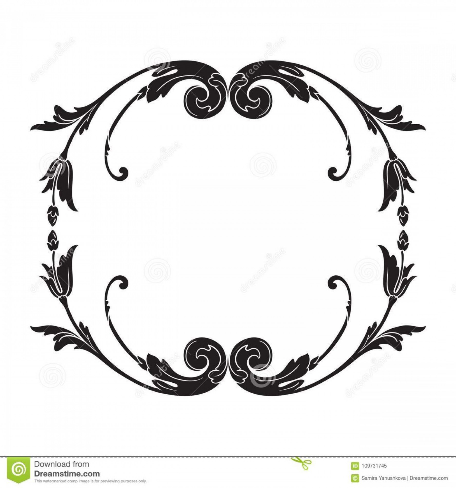 1872x2001 Vector Baroque Ornament Victorian Style Vintage Frame Scroll