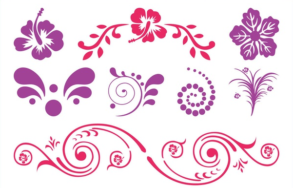 601x385 Exotic Flower Scrolls Vectors Graphics Free Download