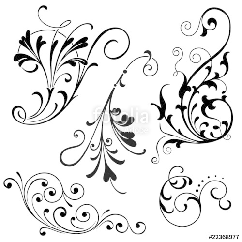 500x500 Floral Scroll Ornaments Stock Image And Royalty Free Vector
