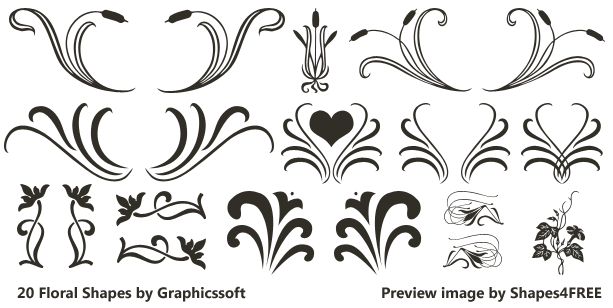 Floral Shapes Vector At Collection Of Floral Shapes Vector Free For Personal Use 5672