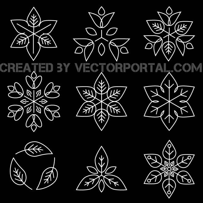 Floral Shapes Vector Pack 660x660 Floral Shapes Vector Pack